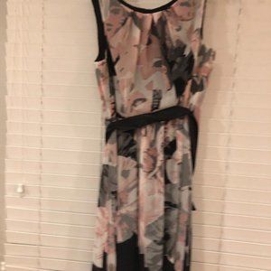 Woman Black and pink print dress size 12